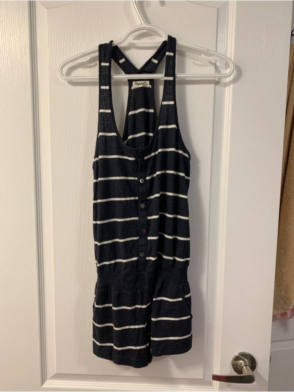 Y2K Aritzia TNA Striped Romper XS Athleisure comfy loungewear casual summer